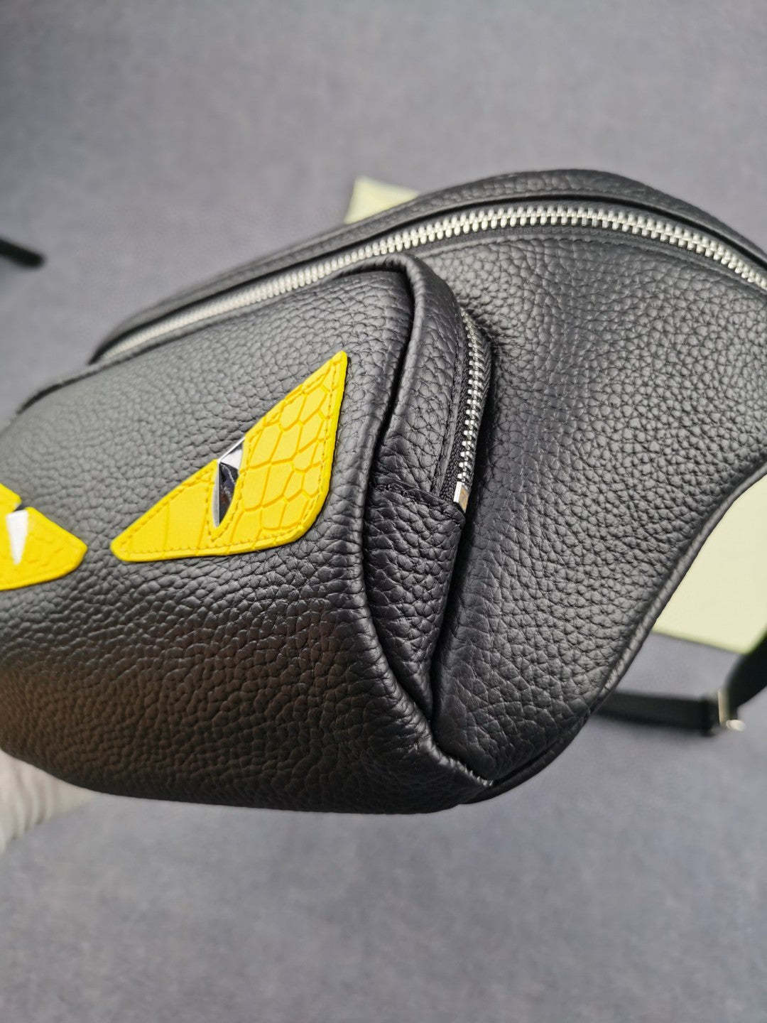 FI Little Monster Belt Bag Black/Yellow For Men, Men&#8217;s Bags 7.9in/20cm FF