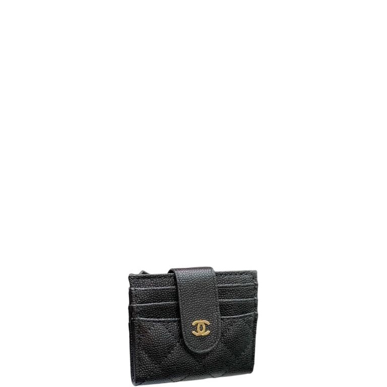 CHL CARD HOLDER BLACK WITH GOLD HARDWARE 12CM
