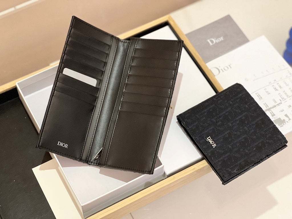 dir WALLET BLACK OBLIQUE JACQUARD 11CM 2ESBH072YSEH03E