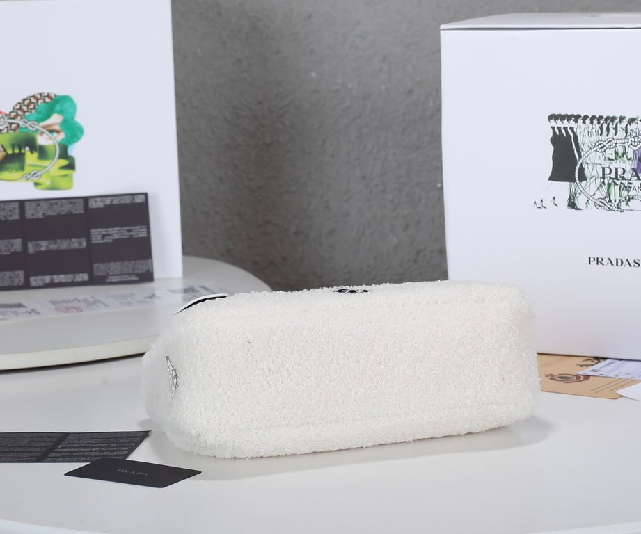 PR RE-EDITION 2000 TERRY MINI BAG WHITE 22CM 1NE515 2DXO F0964