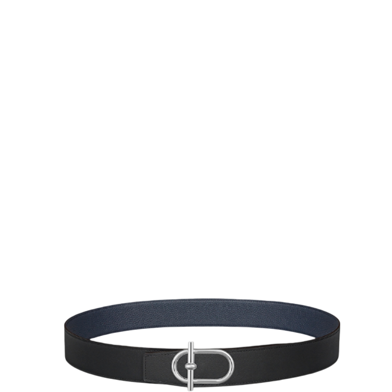 HM REVERSIBLE LEATHER BELT NAVY 38MM