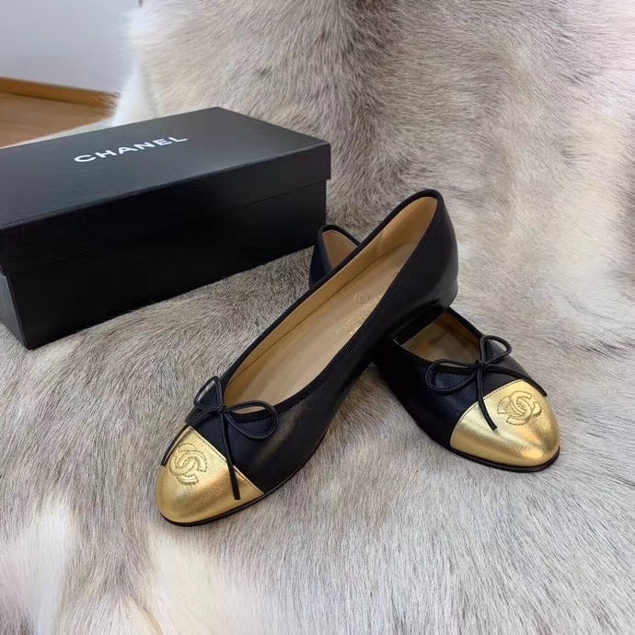 CHL BALLERINA FLATS BLACK/GOLD