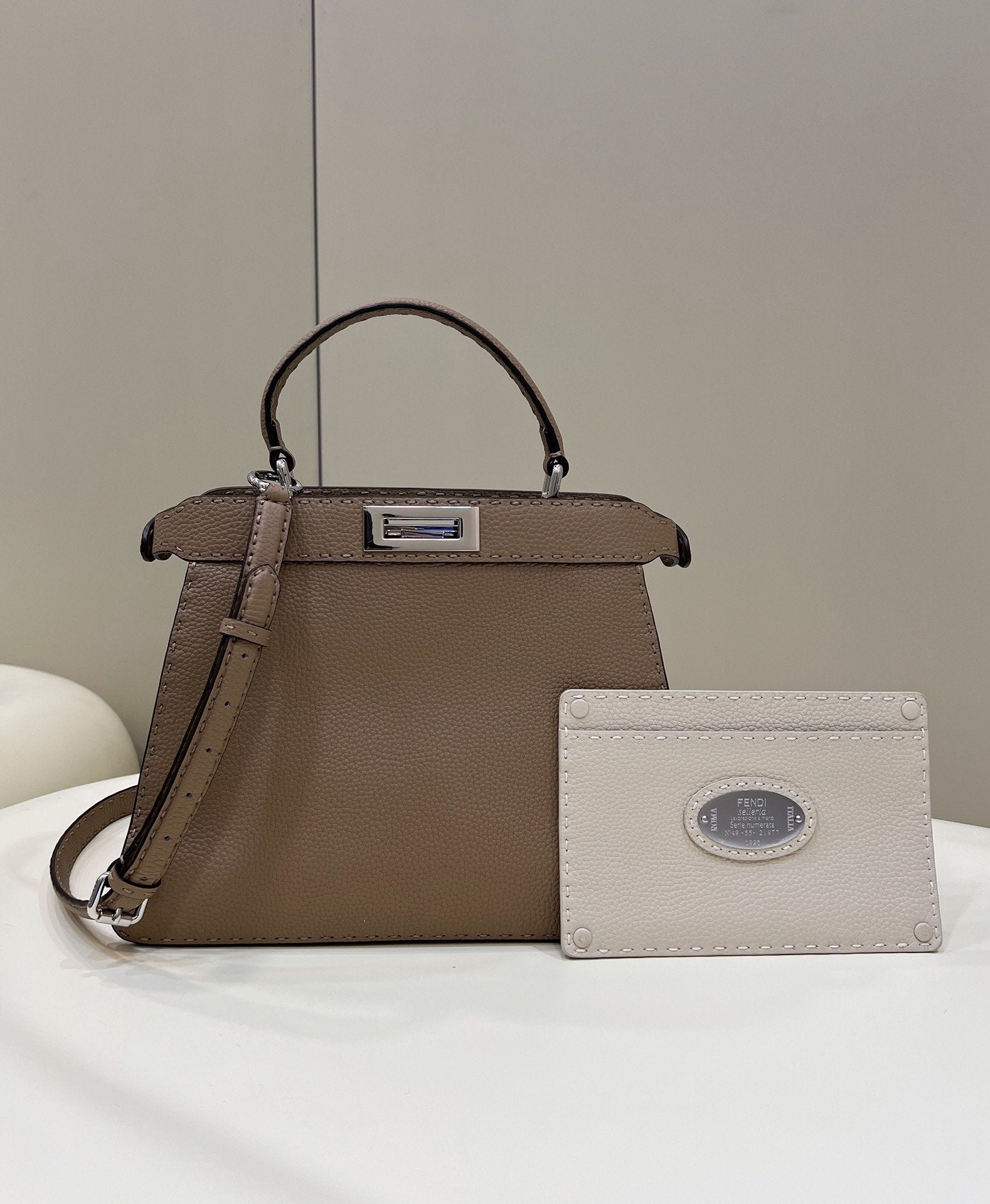 FI Peekaboo ISeeU Medium Brown For Women, Women’s Handbags, Shoulder Bags 13.1in/33.5cm FF