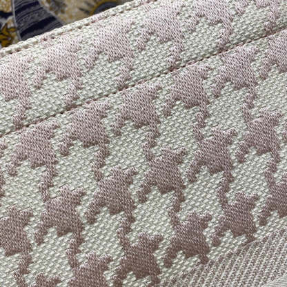 DI Large Book Tote Pale Pink Houndstooth Embroidery, Pink, For Women Women’s Handbags, Shoulder Bags, 42cm CD