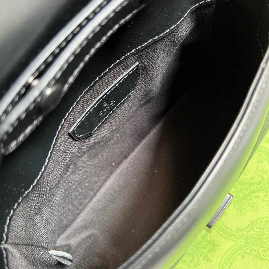 gg Marmont Mini Top Handle Bag Black For Women, Women’s Bags 8.3in/21cm gg ‎