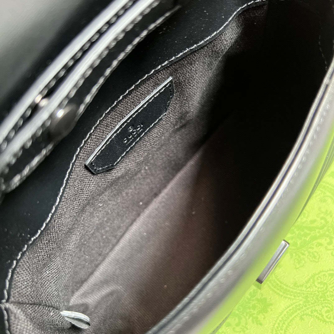 gg Marmont Mini Top Handle Bag Black For Women, Women’s Bags 8.3in/21cm gg ‎