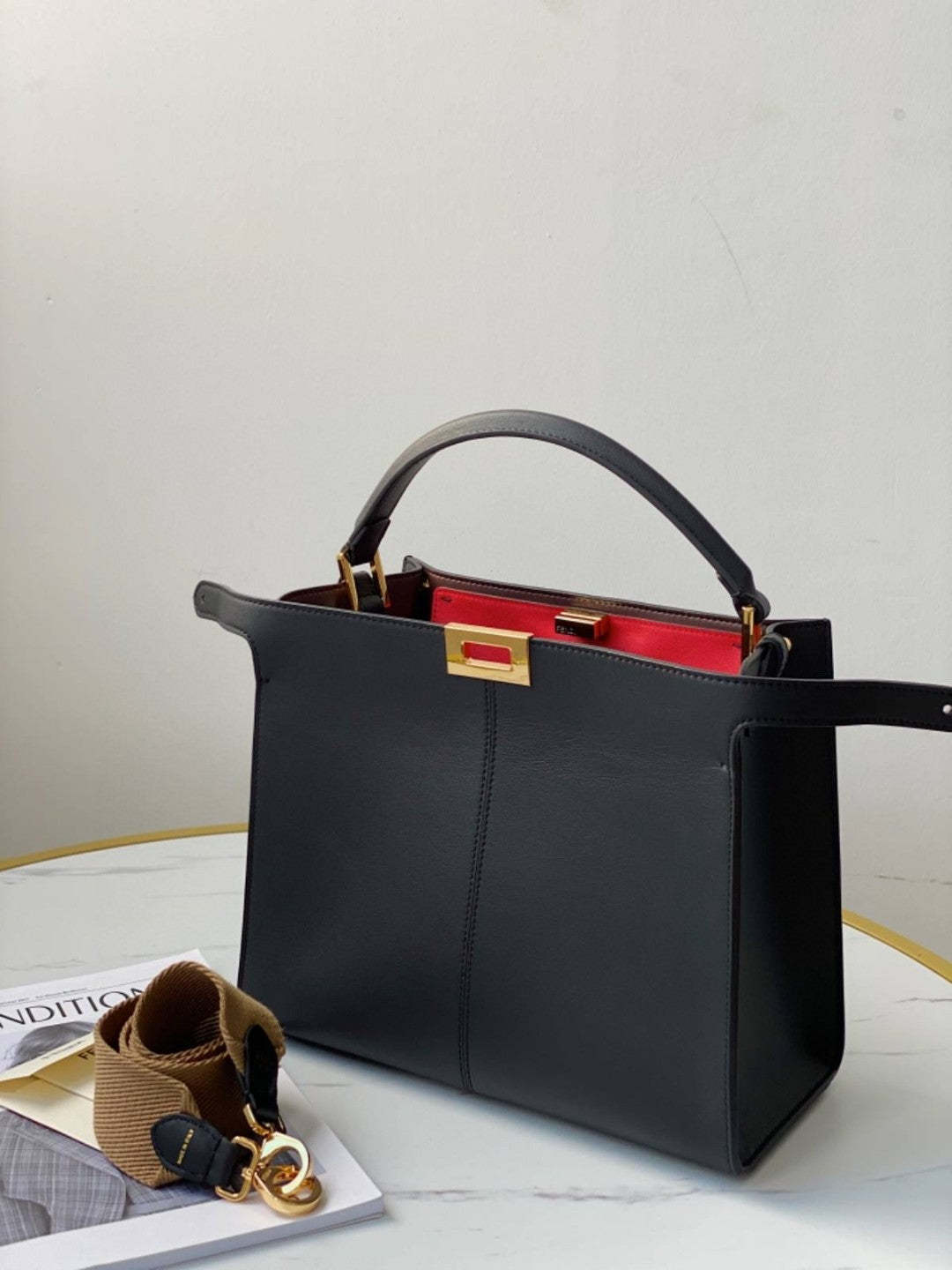 FI Peekaboo X-Lite Tote Medium Black Bag For Woman 30cm/12in