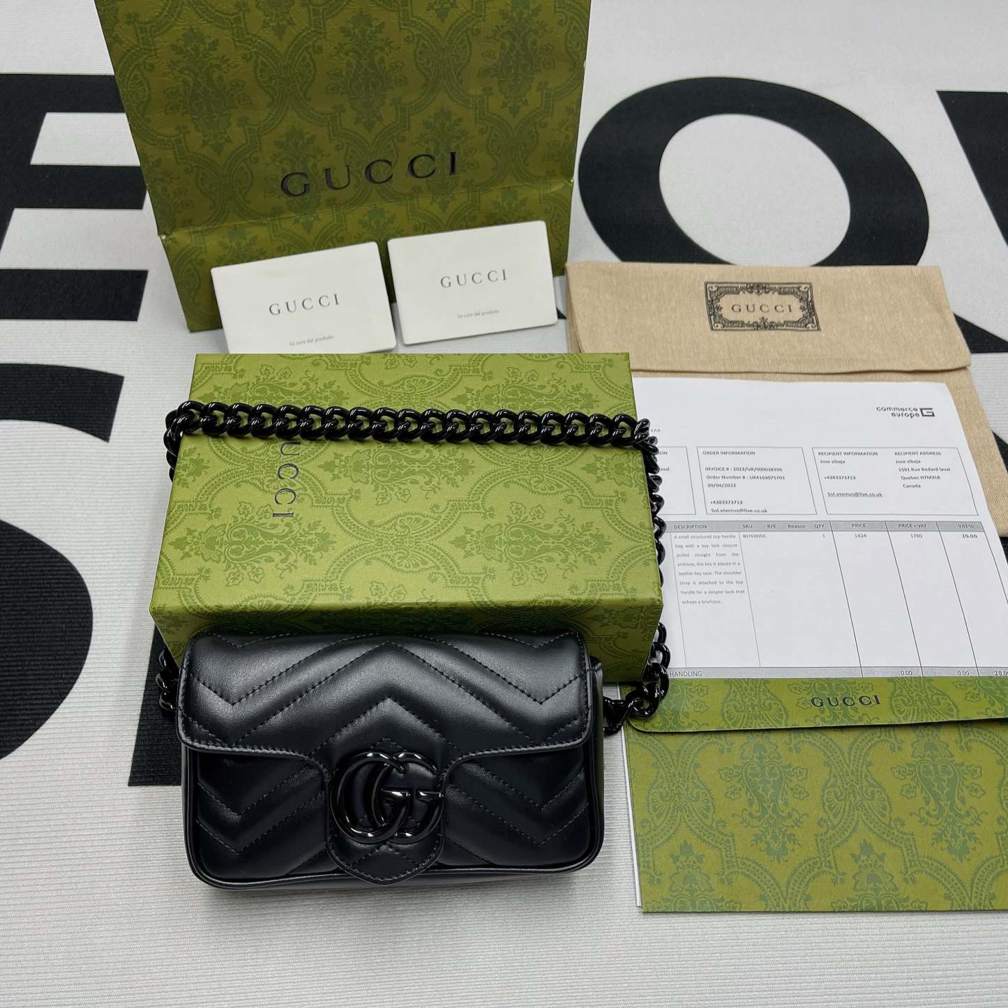 gg Marmont Super Mini Bag Black For Women, Women’s Bags 6.2in/17cm gg