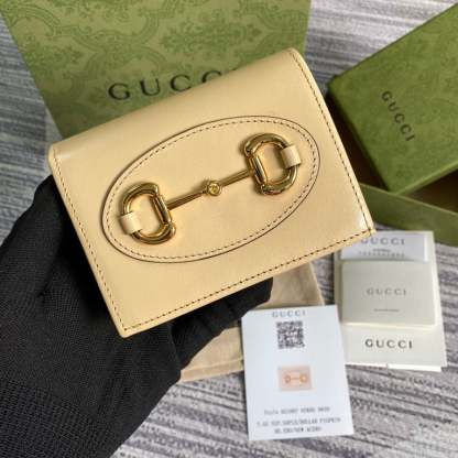 GG HORSEBIT 1955 CARD CASE WALLET 11CM BEGIE 621887 0YK0G 9830