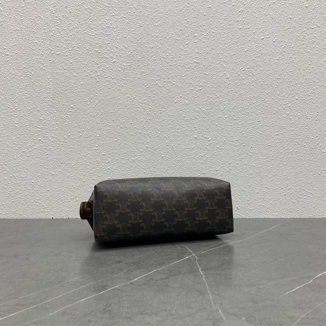 CE POUCH IN TRIOMPHE CANVAS AND CALFSKIN TAN 10J772EGL04LU
