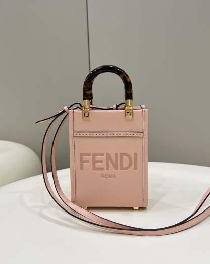 FI Mini Sunshine Shopper Pink For Women, Women’s Handbags, Shoulder And Crossbody bags 7.1in/18cm FF 8BS051