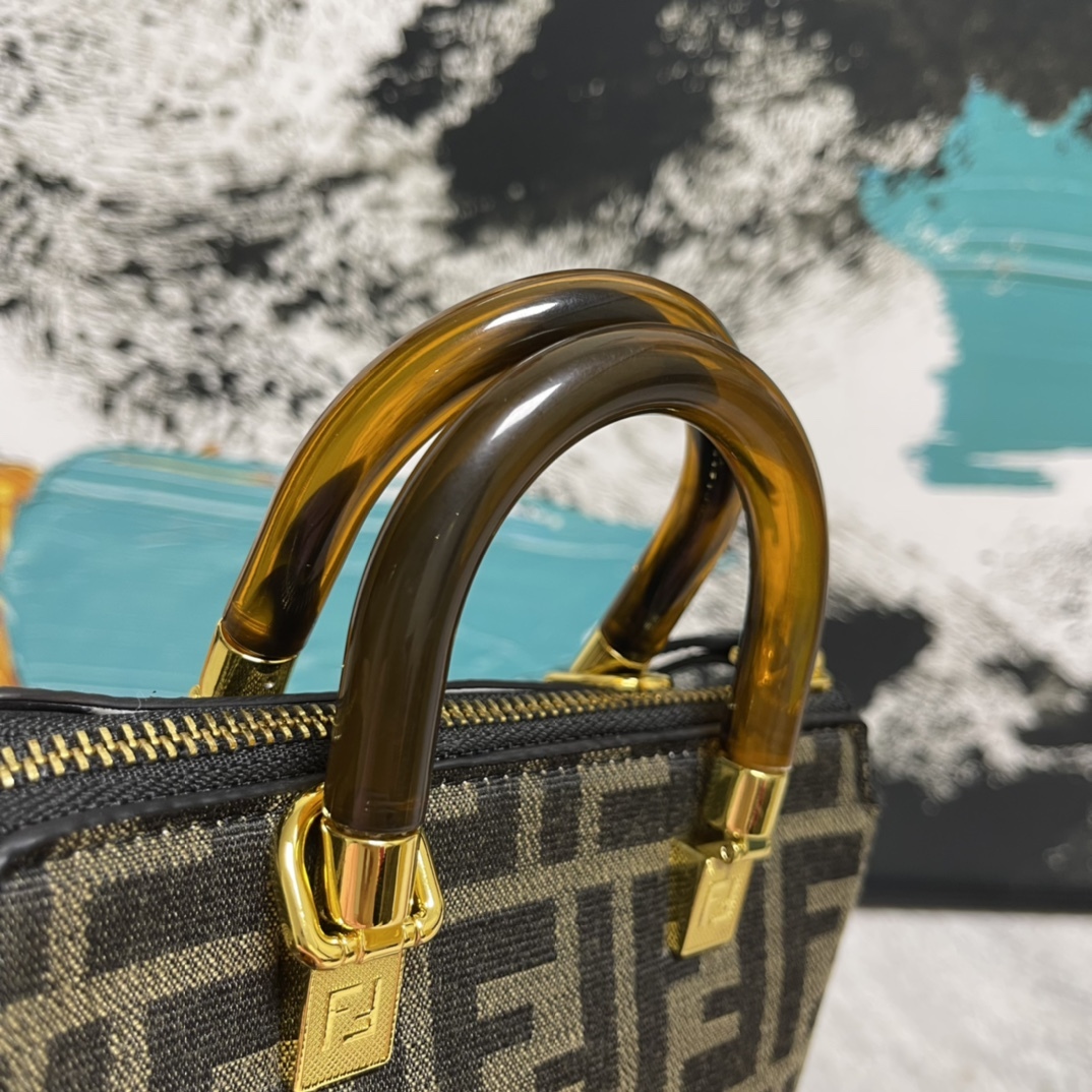 FD BY THE WAY MINI SMALL BOSTON BAG VINTAGE BROWN 18CM