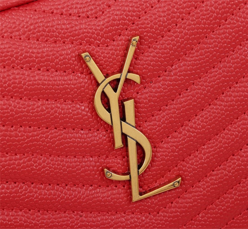 SAINT LAURENT LOU CAMERA BAG IN QUILTED LEATHER RED 18CM
