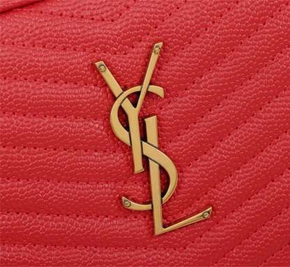 SAINT LAURENT LOU CAMERA BAG IN QUILTED LEATHER RED 18CM