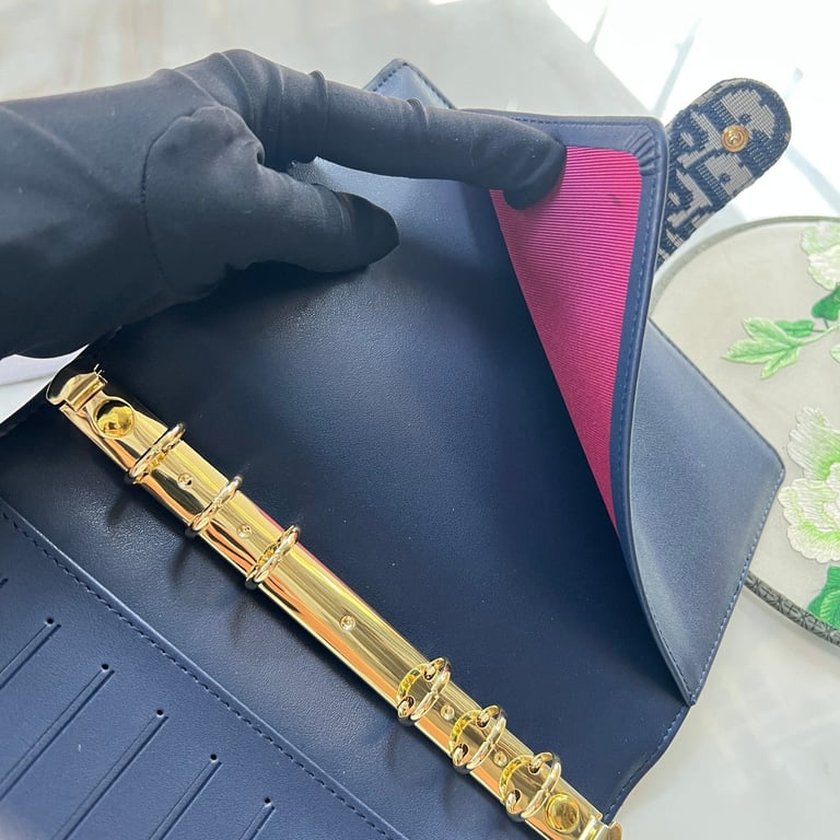 dir OBLIQUE JACQUARD WALLET BLUE 19CM