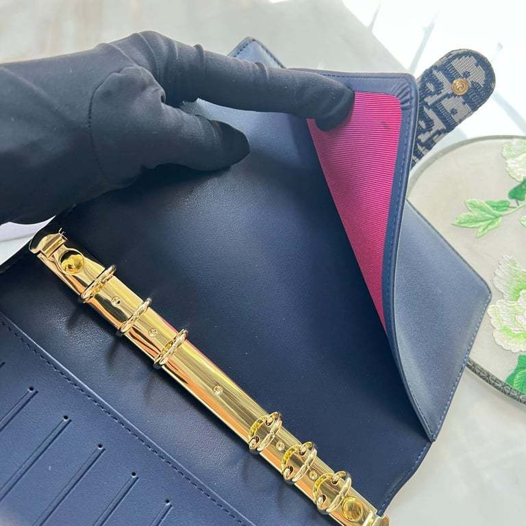 dir OBLIQUE JACQUARD WALLET BLUE 19CM