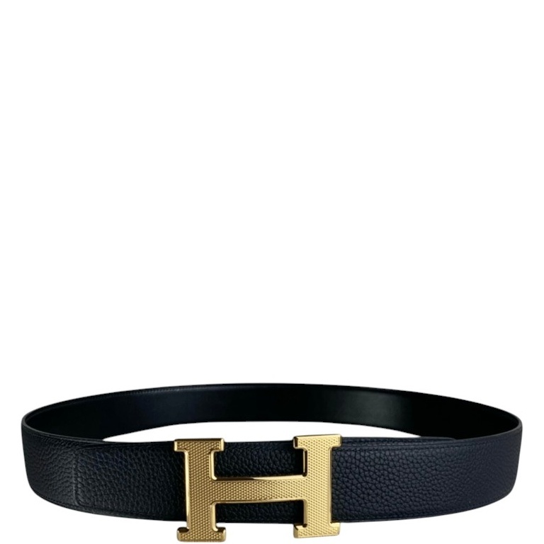 HM BELT TOGO SWIFT GOLD BUCKLE BLACK 38MM