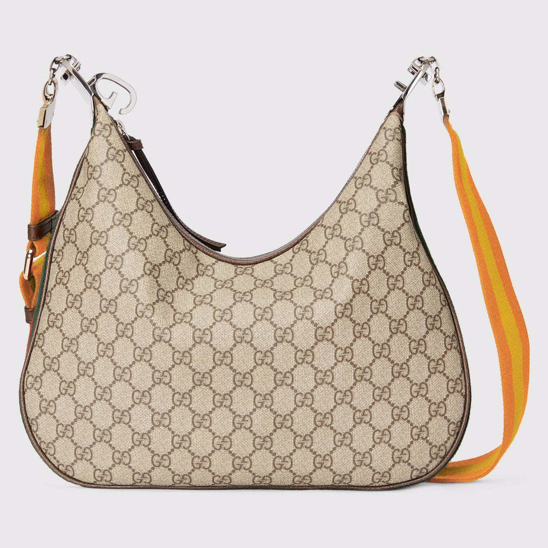 gg Atache Large Shoulder Bag Beige And Multicolor For Women, Women’s Bags 13.8in/35cm gg‎ ‎‎‎702823 96GRN 4091