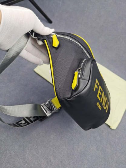 FI Little Monster Belt Bag Black/Yellow/Gray For Men, Men&#8217;s Bags 7.9in/20cm FF