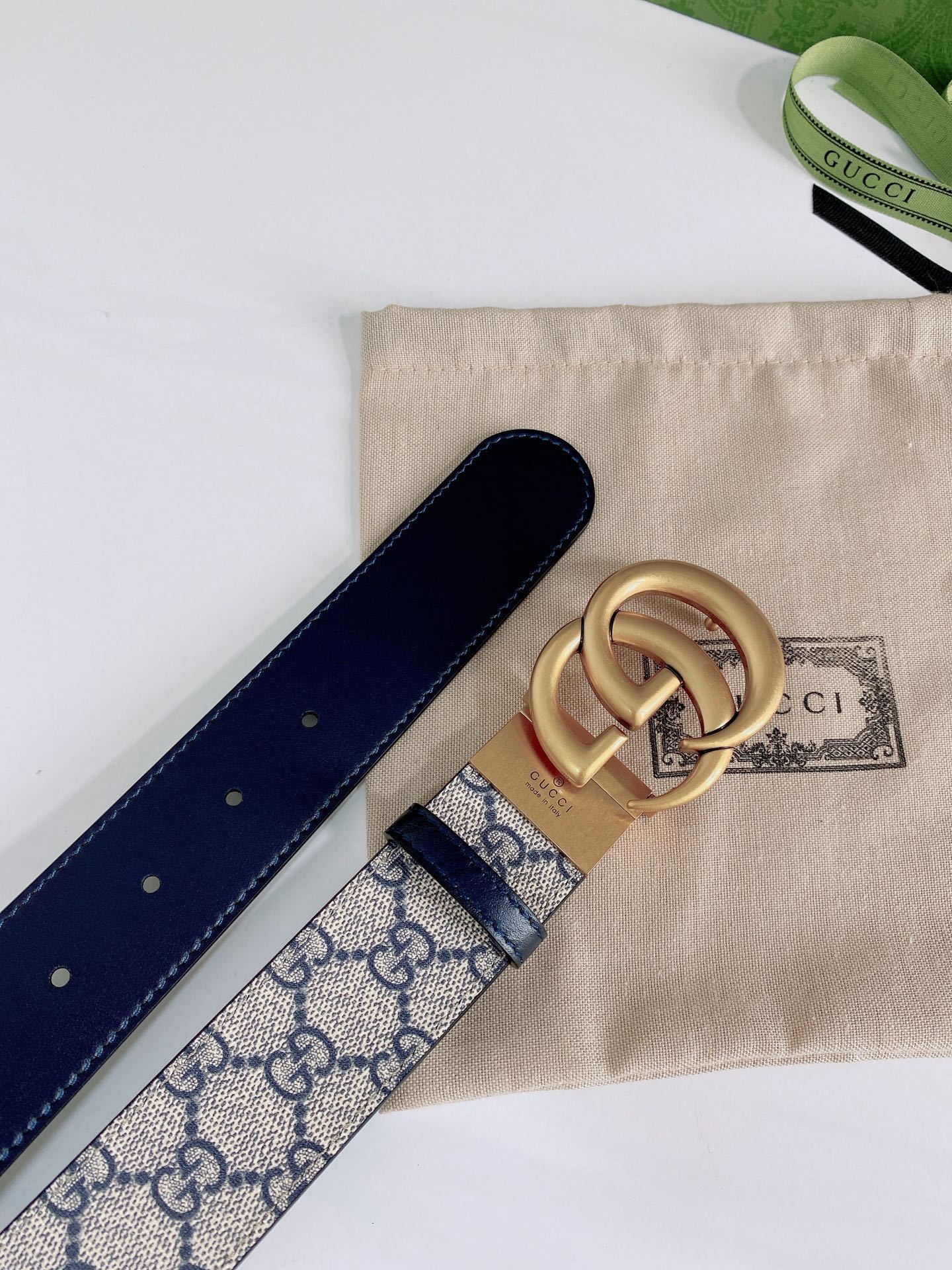 GG'S SUPREME BELT WITH G BUCKLE GOLD METAL 3.8CM