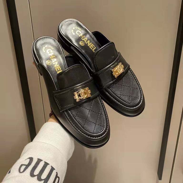 SANDAL CHL CASUAL PAIN LAETHER BLACK ELEGANT MULES SANDALS