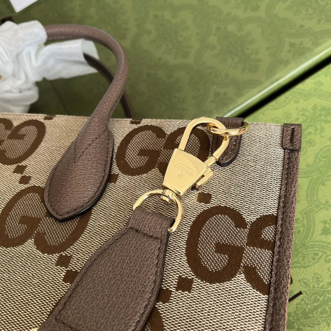 gg Tote Bag With Jumbo Camel And Ebony Jumbo gg Canvas For Women 14.6in/37cm ‎678839 UKMDG 2570