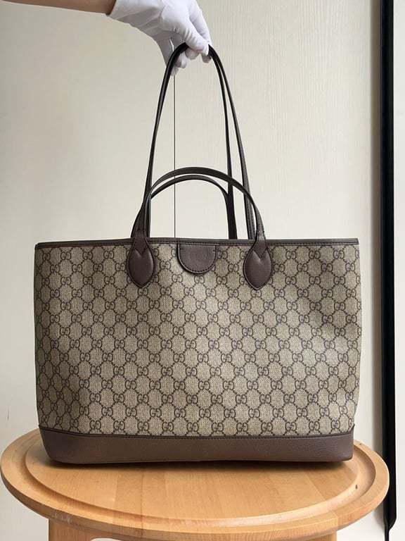 GG OPHIDIA MEDIUM GG CANVAS TOTE BAG BROWN 40CM 739730
