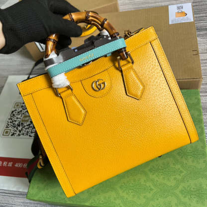 gg Diana Small Tote Bag Yellow For Women, Women’s Bags 11in/27cm gg ‎