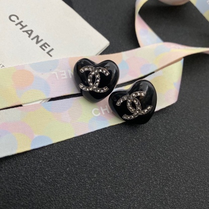 CC HEART BLACK EARRINGS