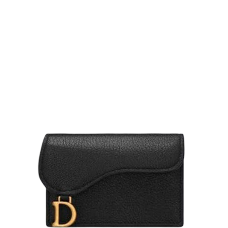 dir SADDLE FLAP CARD HOLDER BLACK GOATSKIN S5611CCEH_M900