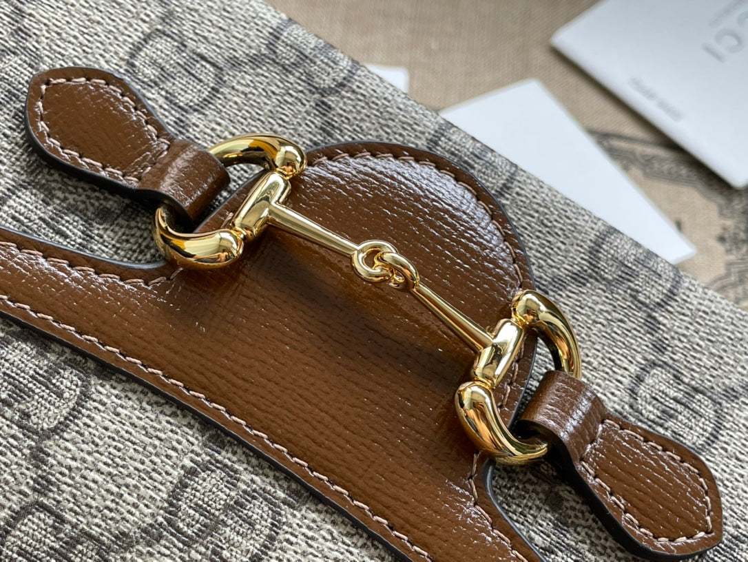gg Children&#8217;s Horsebit 1955 Mini Bag Beige For Women, Women&#8217;s Bags 7in/18cm gg‎ ‎699296 92TCG 8563