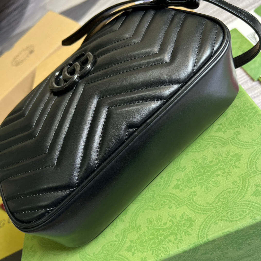 gg Marmont Matelasse Shoulder Bag Black For Women, Women’s Bags 9.5in/24cm gg