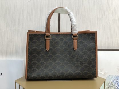 CE MINI HORIZONTAL CABAS IN TRIOMPHE CANVAS AND CALFSKIN TAN 199742BZJ04LU