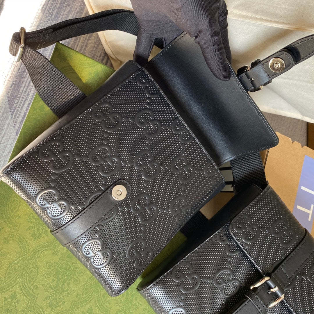 gg Signature Belt Bag Black gg Embossed For Women 12in/31cm gg