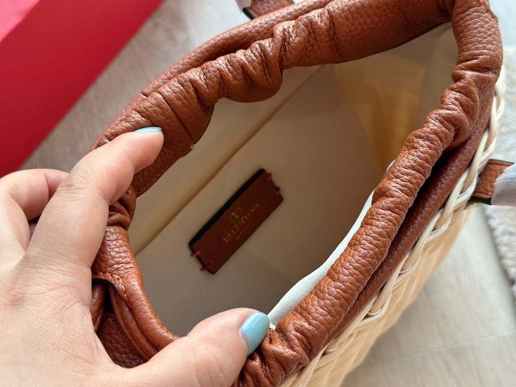 VLA 25CM BEIGE GARAVANI WO VLOGO SMALL WICKER BASKET BAG