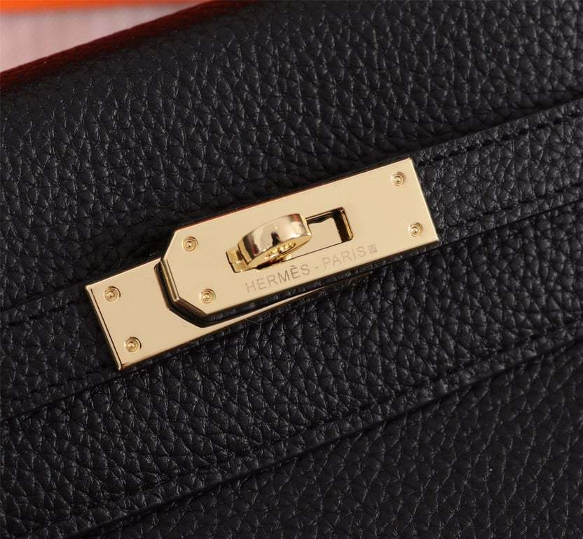 HM 32CM GOLD HARDWARE KELLY BLACK SELLIER ROUGE EPSOM
