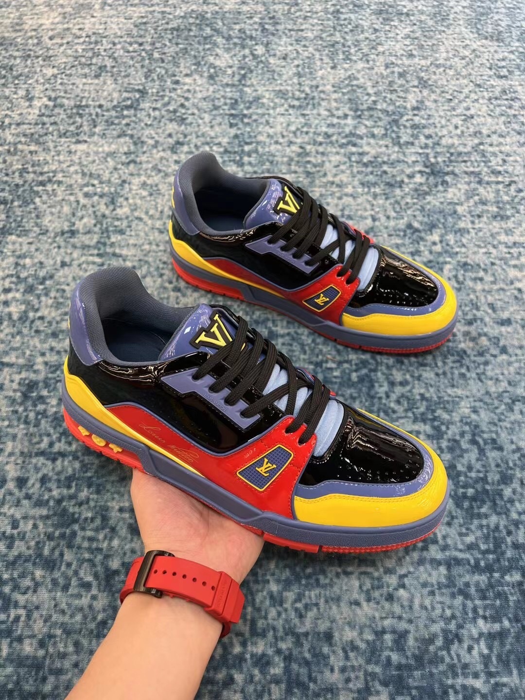 LUV TRAINER SNEAKER PATENT CANVAS NAVY BLUE VIRGIL ABLOH
