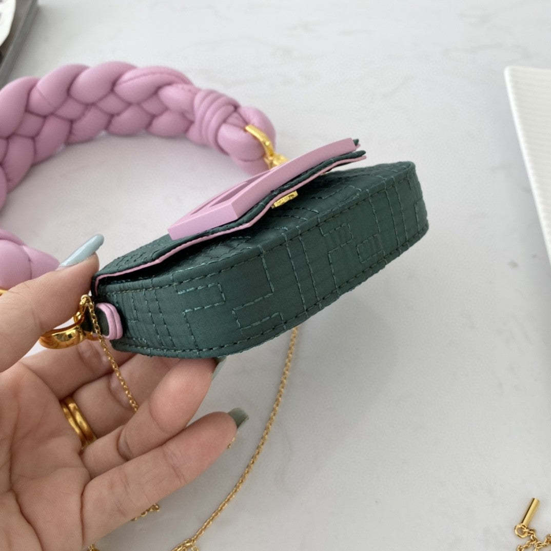 FI Nano Baguette Maxi Handle Pink and Green Bag For Woman 6.5cm/2.5in