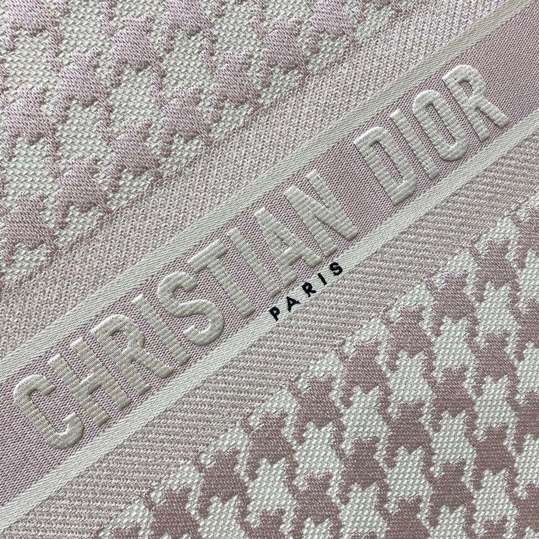 DI Large Book Tote Pale Pink Houndstooth Embroidery, Pink, For Women Women’s Handbags, Shoulder Bags, 42cm CD