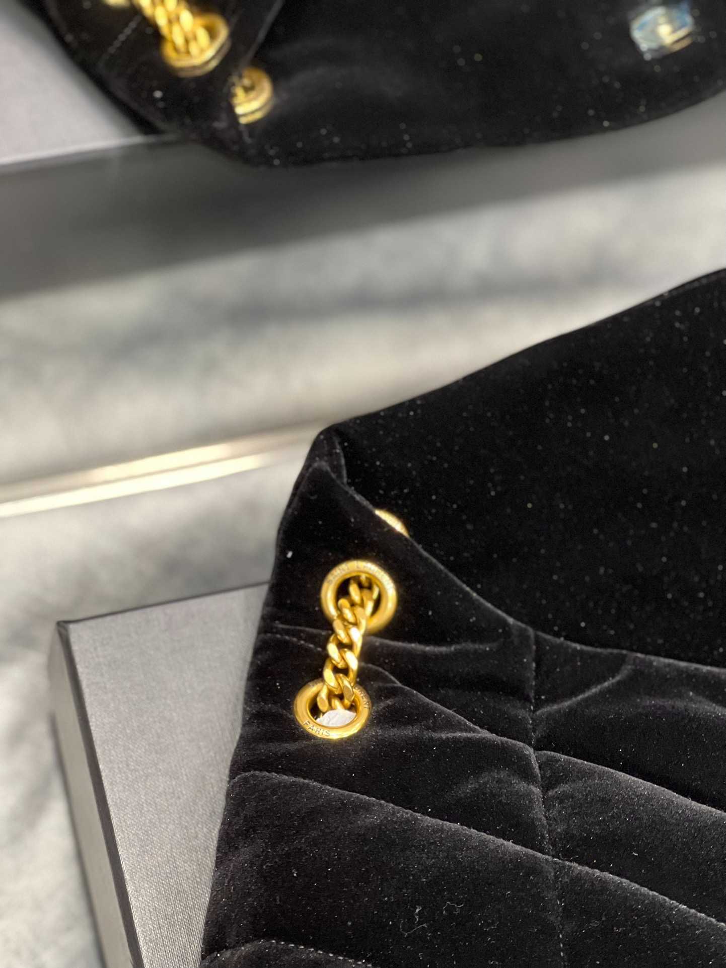 YSL LOU PUFFER TOY BAG IN QUILTED LAMBSKIN BLACK