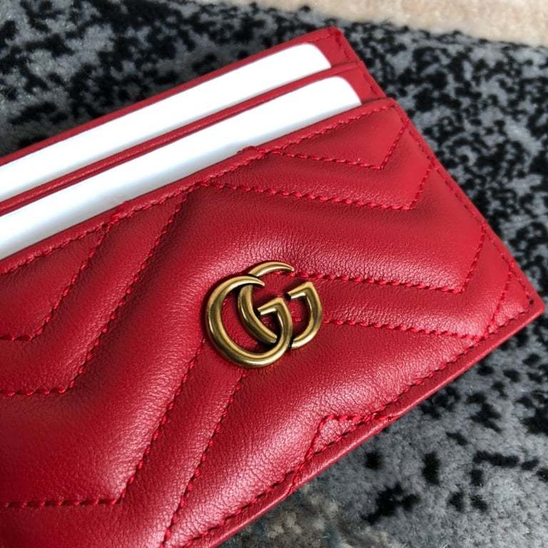 GG MARMONT CARD CASE 10CM RED 443127 DTD1T 6433
