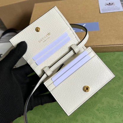 gg x Adidas Card Case With Horsebit White For Women, Women&#8217;s Bags 4.2in/11cm gg‎ 702248 DJ24G 8847