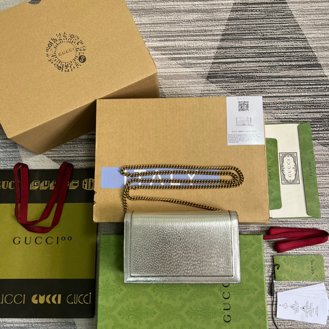 gg Diana Mini Bag With Bamboo Silver For Women, Women&#8217;s Bags 7.5in/19cm gg