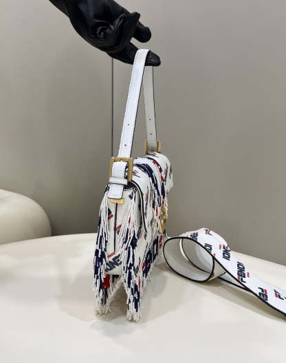 FI x FILA Mania Beaded Baguette Multicolour Bag For Woman 26cm/10in