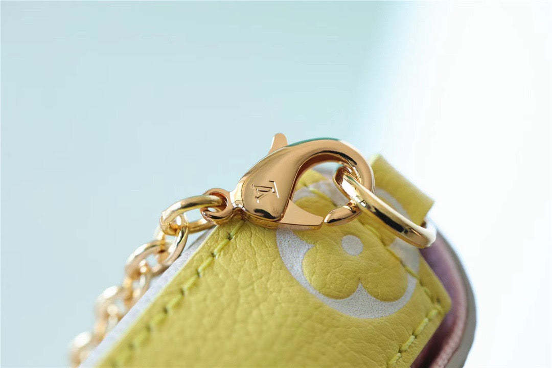 LV Pochette Felicie Monogram Empreinte Pink/ Beige/ Yellow For Women,  Shoulder And Crossbody Bags 21cm/8.3in LV M81359