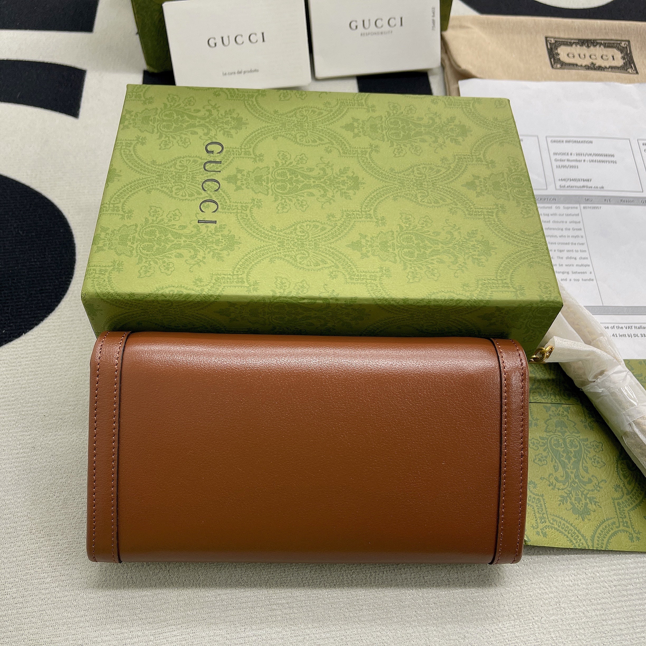 gg Diana Chain Wallet With Bamboo Red For Women, Women’s Bags 7.4in/19cm gg