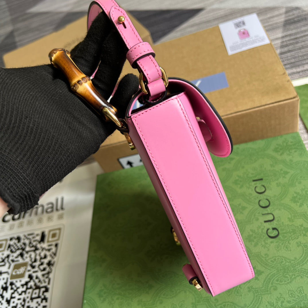 gg Bamboo Mini Handbag Pink For Women, Women&#8217;s Bags 6.2in/16cm gg 702106 UZY0T 5814