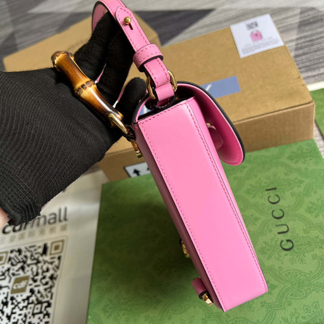 gg Bamboo Mini Handbag Pink For Women, Women’s Bags 6.2in/16cm gg 702106 UZY0T 5814