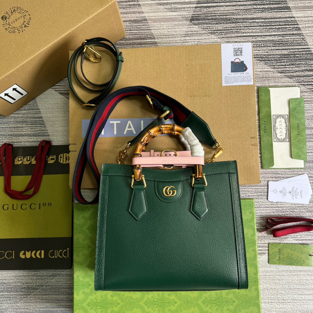gg Diana Small Tote Bag Green For Women, Women’s Bags 11in/27cm gg ‎