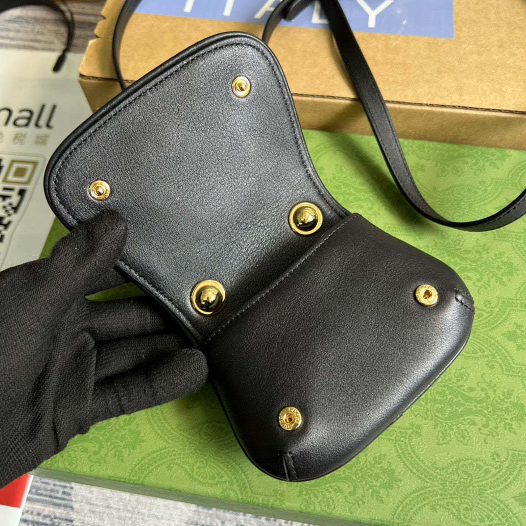 gg Blondie Card Case Wallet Black For Women, Women’s Bags 4.5in/12cm gg ‎698635 UXX0G 1000